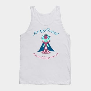 Ms. AI (Artificial Intelligence) - Pink Background Tank Top